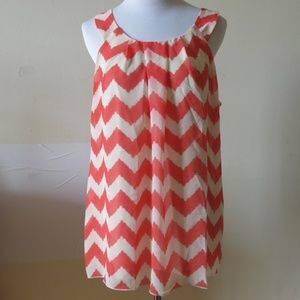 MAURICES Chevron Stripe Lined Sleeveless Top Blouse - Size 0